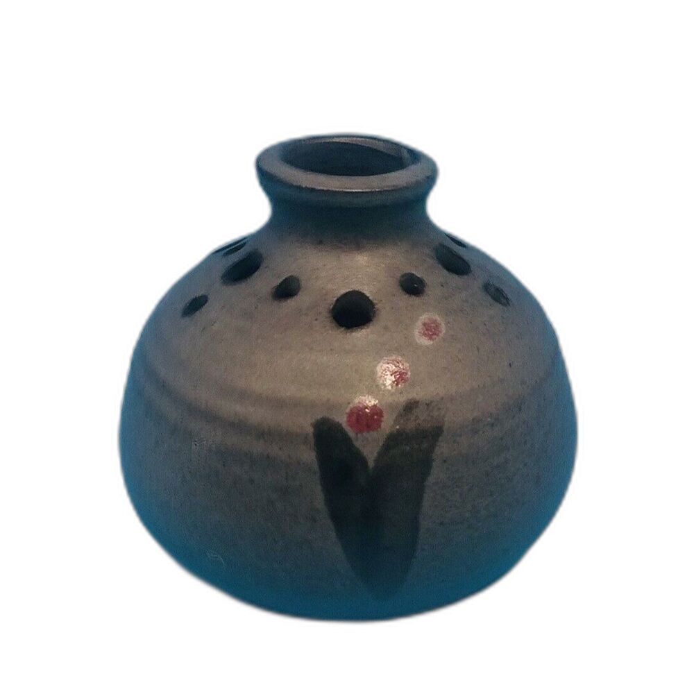 Vintage Studio Art Pottery signed P Cummings ‘79 Glazed flower frog vase cactus
